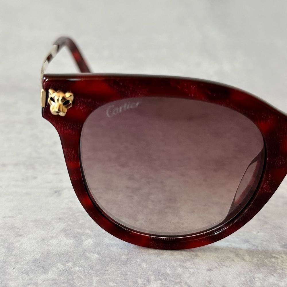 Cartier Panther Cateye Sunglasses Gradient Lenses